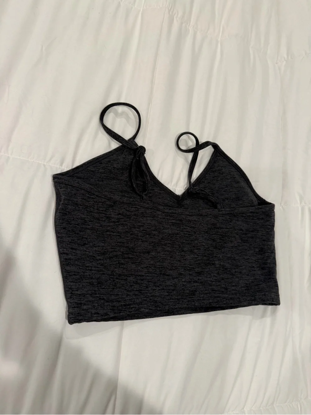 SET Black Heathered Cropped Cami - Picture 2 of 3